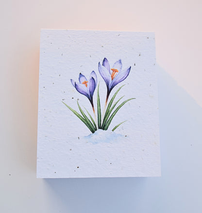 Handmade Plantable Notepads - Snow Flower