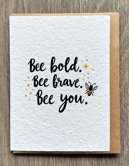 Bee Brave Motivational Card