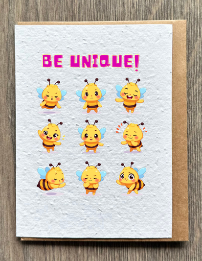 Bee Unique Motivational Card