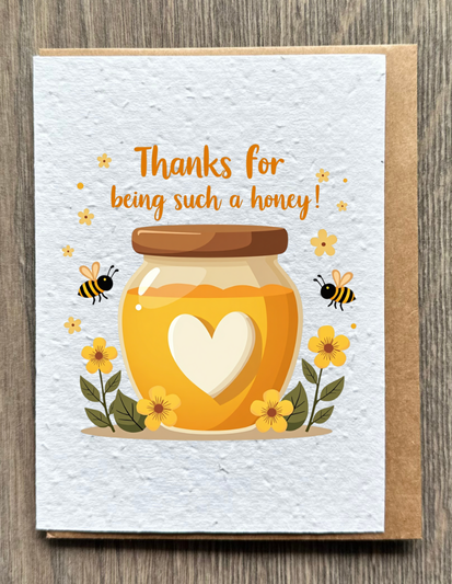 Honey Thank You Card